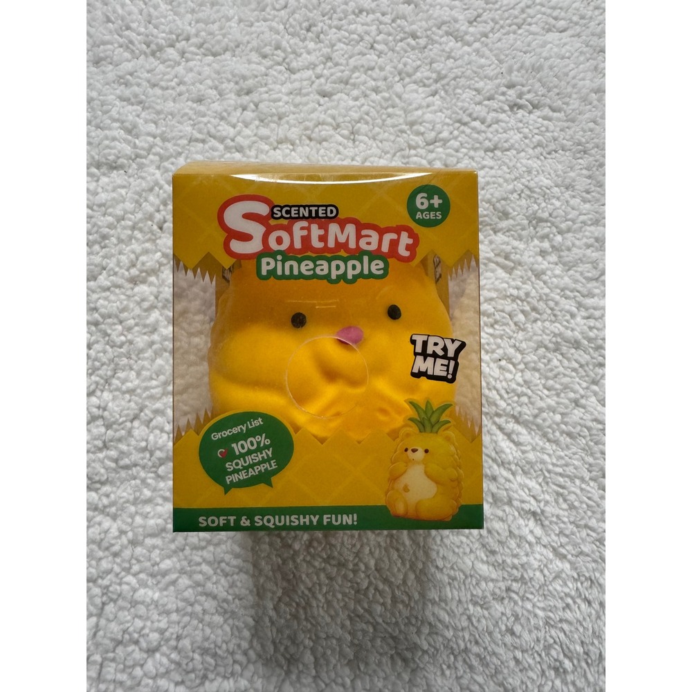 SoftMart Scented Pineapple Squishy Toy Kids One Size Yellow - open box